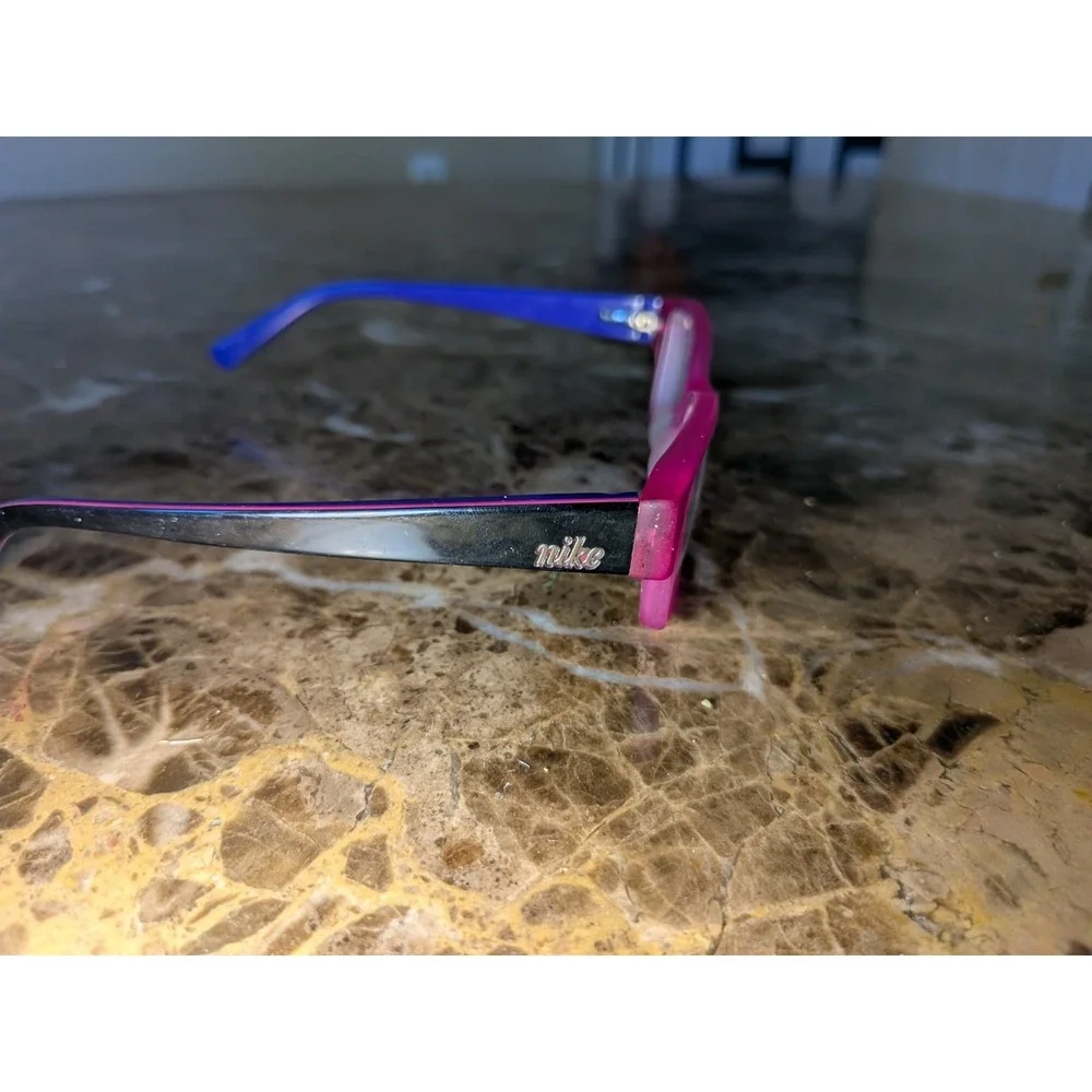 Kid Youth Nike Eyeglasses Girls 5527 Full Frame Square Plastic Black Pink Purple
